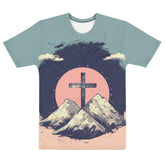 Cross & Mountains T-Shirt All Over Print Pastel Spring Collection